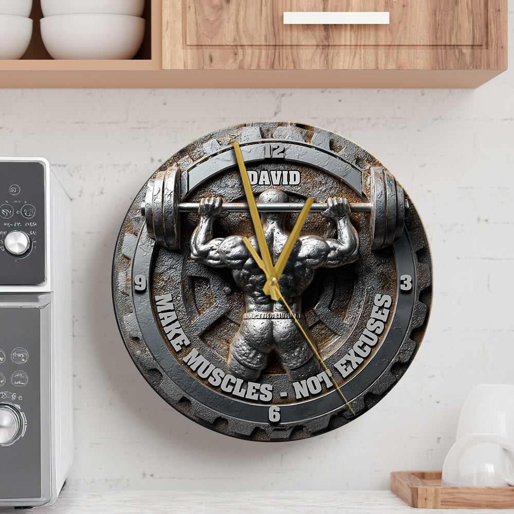 Pas de levage, pas de cadeau - Horloge murale de fitness personnalisée