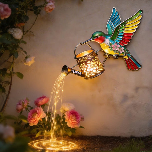 Décor de Jardin, Cadeau Pour Amateurs de Colibris - Panneau Acrylique LED Personnalisé