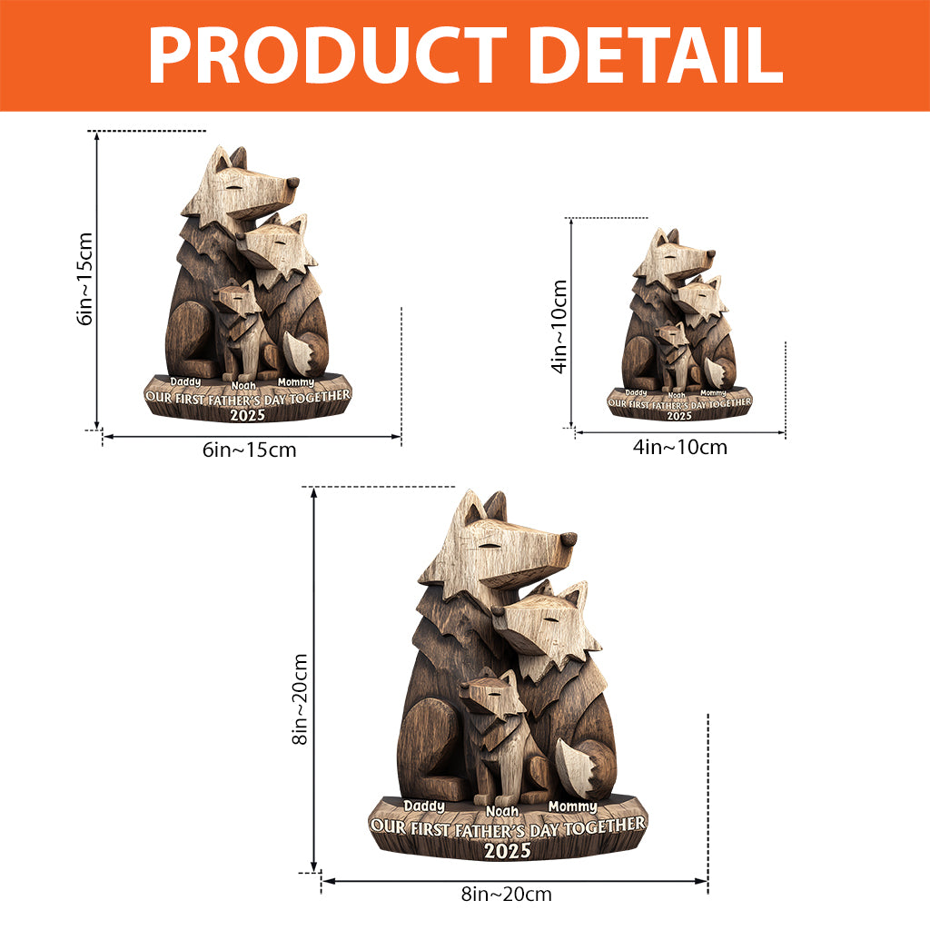 First Father's Day Family Wolf - Personalized Father Custom Shaped Acrylic Plaque