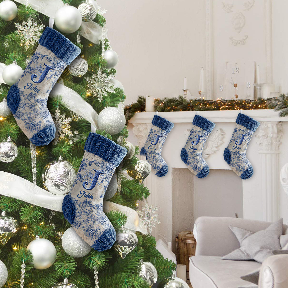 Our Family - Personalized Family Shaped Christmas Stocking