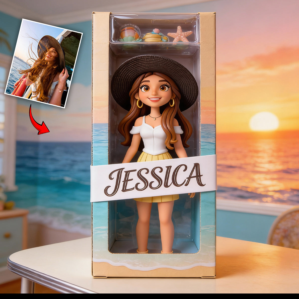 J'adore voyager - Plaque acrylique personnalisée sur le thème du voyage