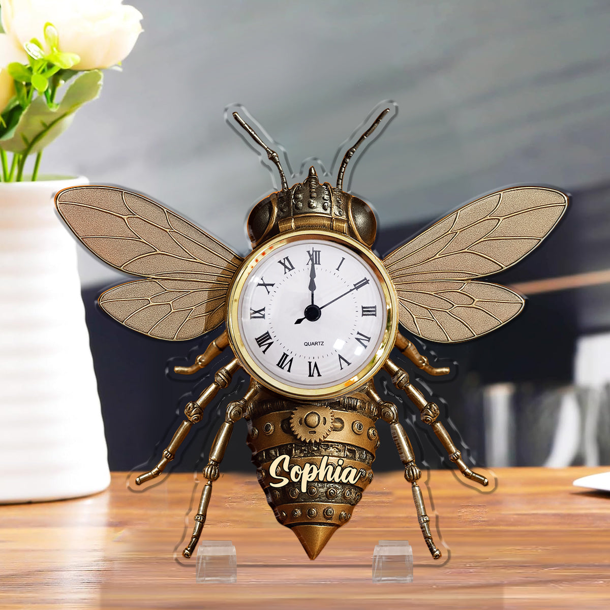 Bee Lovers - Personalized Bee Acrylic Clock Plaque