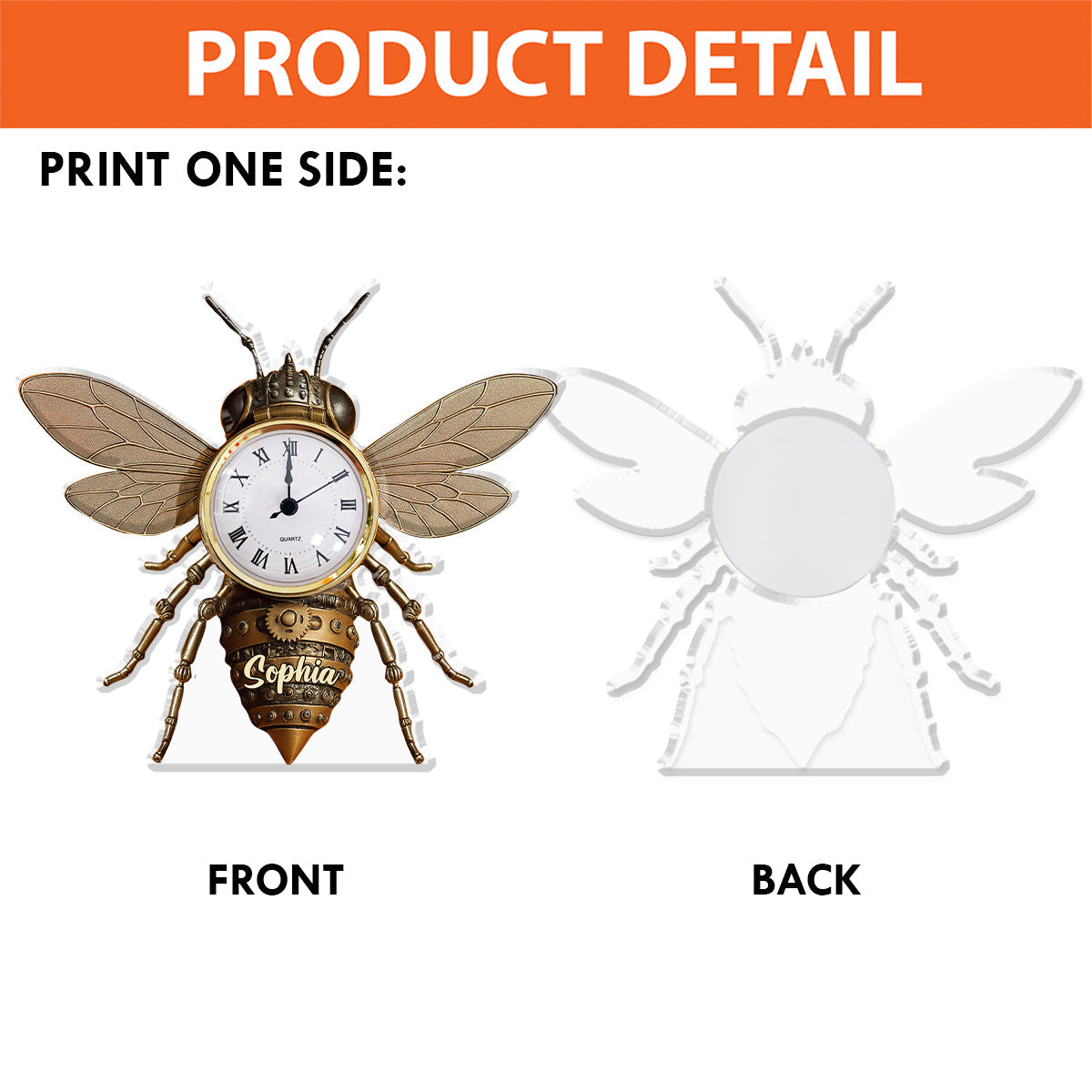 Bee Lovers - Personalized Bee Acrylic Clock Plaque