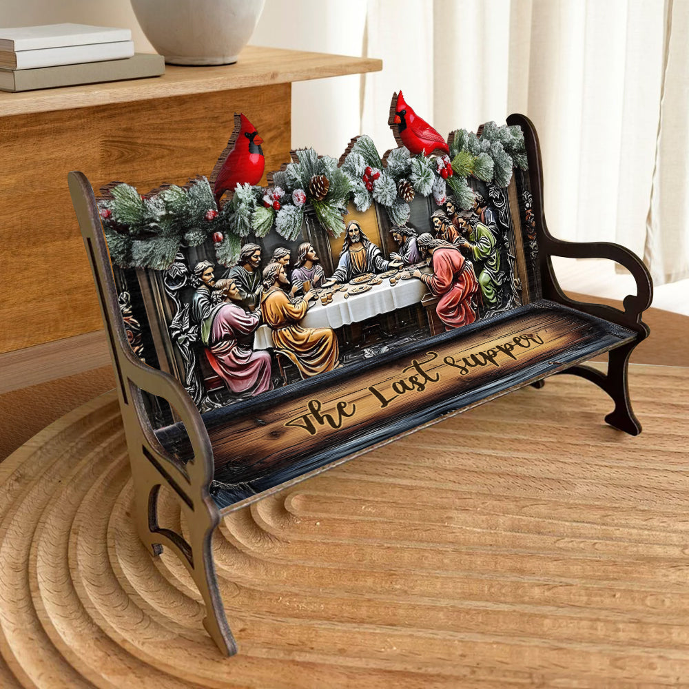 The Last Supper - Personalized Christian Wooden Bench