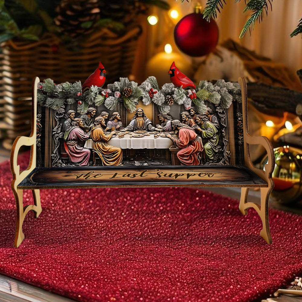 The Last Supper - Personalized Christian Wooden Bench