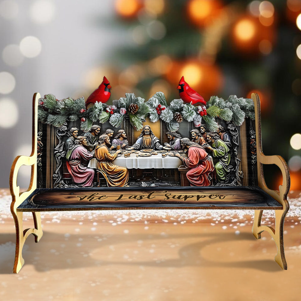 The Last Supper - Personalized Christian Wooden Bench
