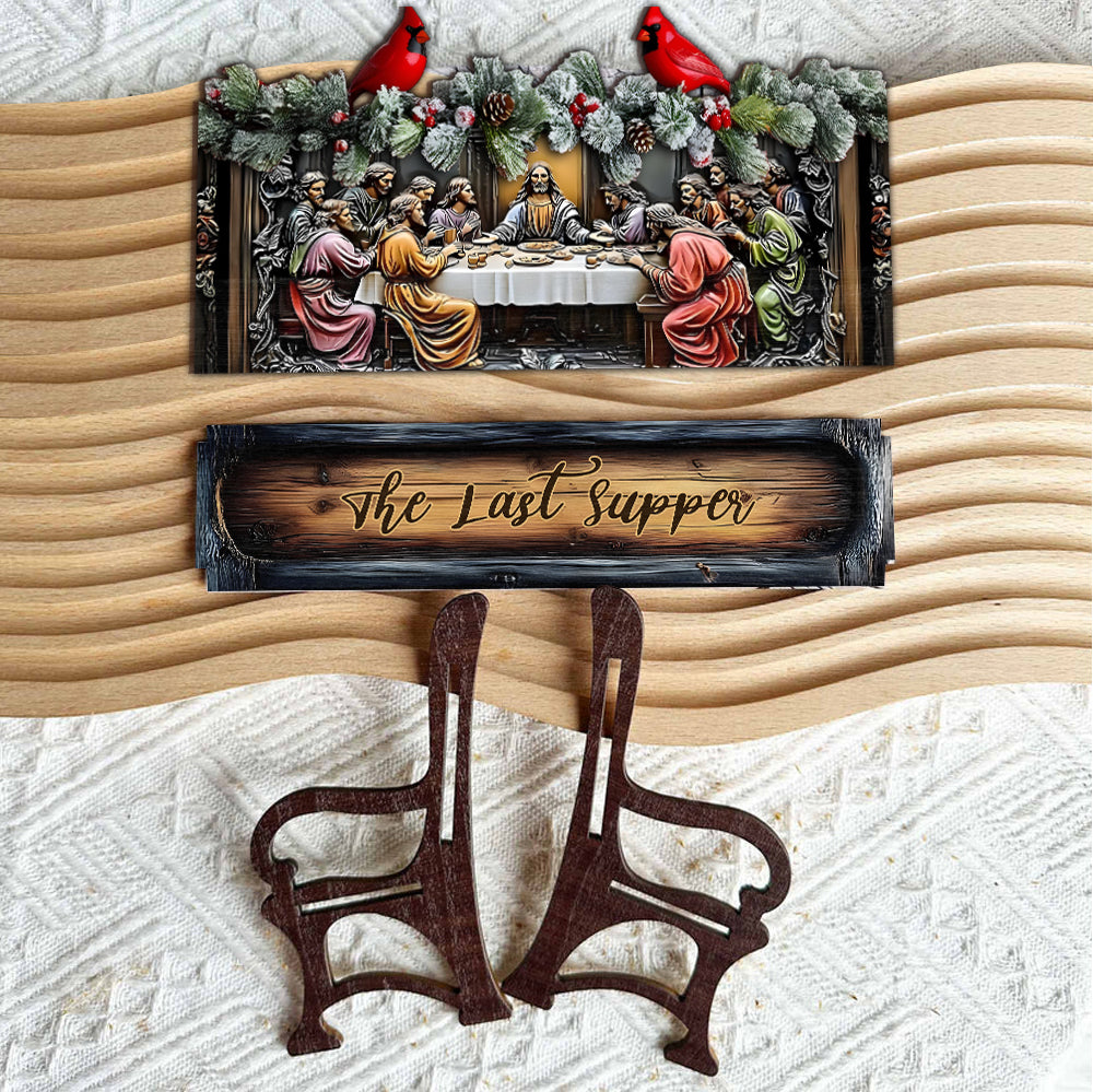 The Last Supper - Personalized Christian Wooden Bench