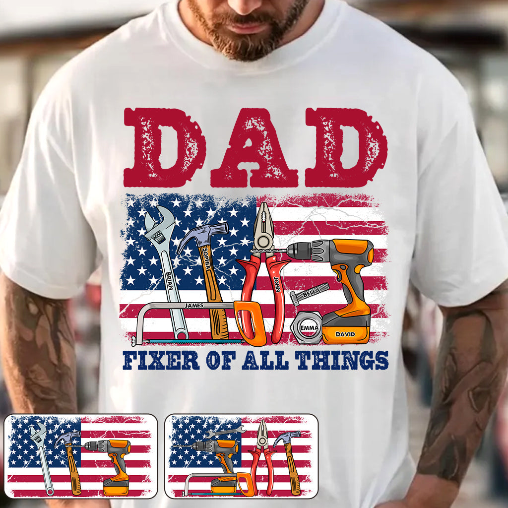 Dad Fixer Of All Things - Personalized Father T-shirt And Hoodie