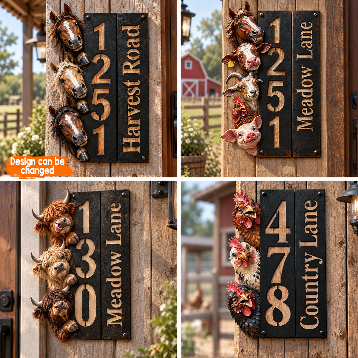 Country Life - Personalized Farmer 3D Printed Cut Metal Sign
