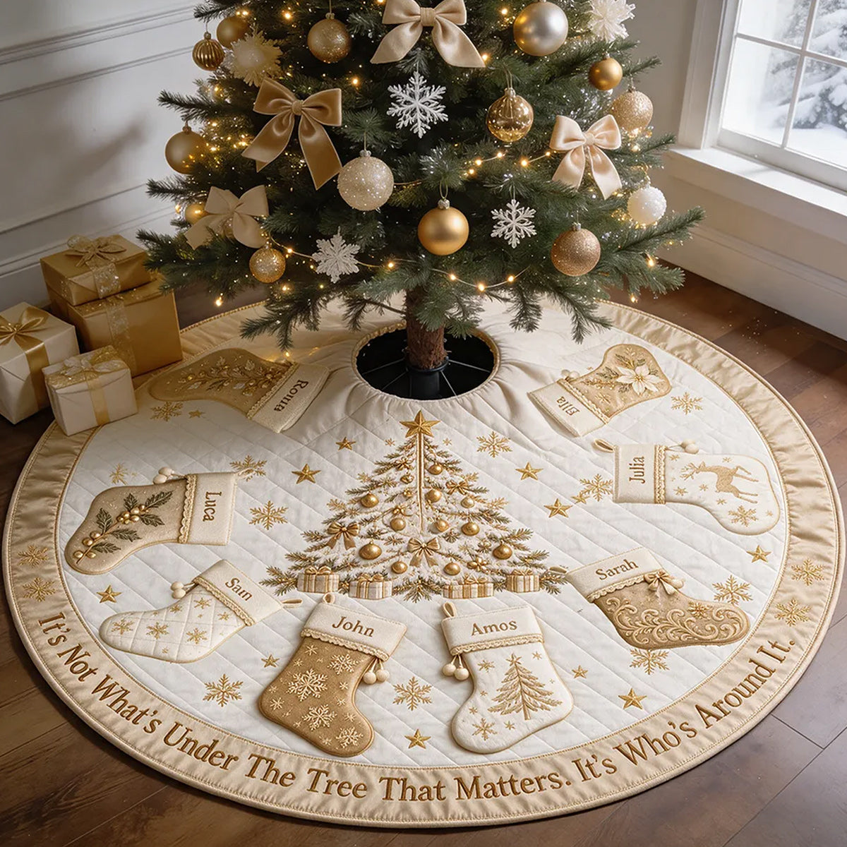 Its Not Whats Under The Tree That Matters - Personalized Family Tree Skirt