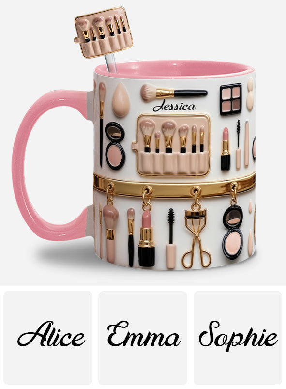 Mug décoratif personnalisé pour maquilleuse avec agitateurs en acrylique