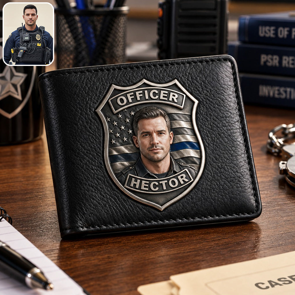 Proud Police - Personalized Police Officer Leather Wallet