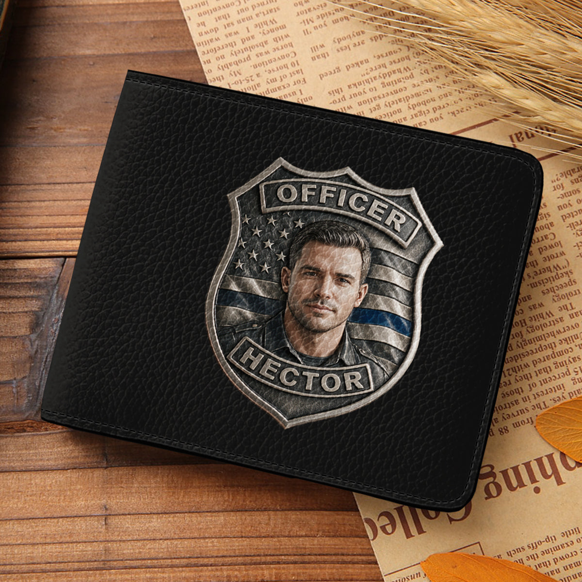 Proud Police - Personalized Police Officer Leather Wallet