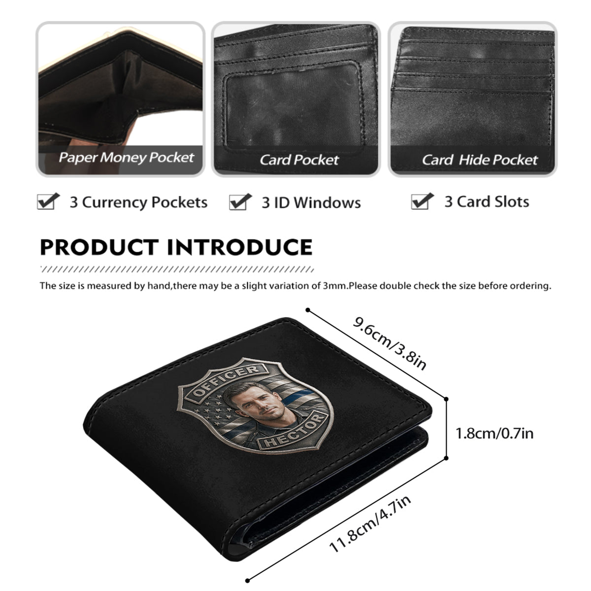 Proud Police - Personalized Police Officer Leather Wallet