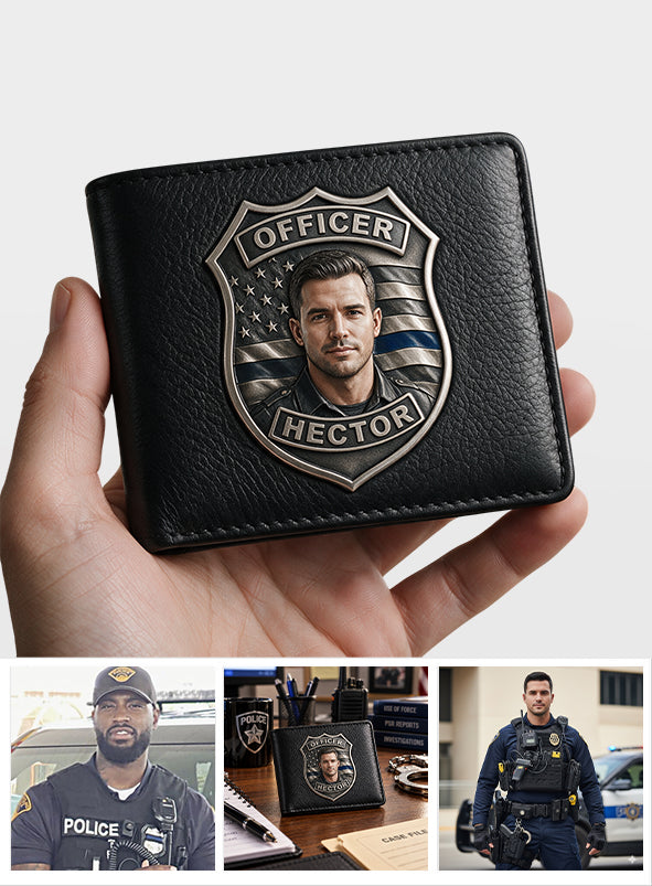 Proud Police - Personalized Police Officer Leather Wallet