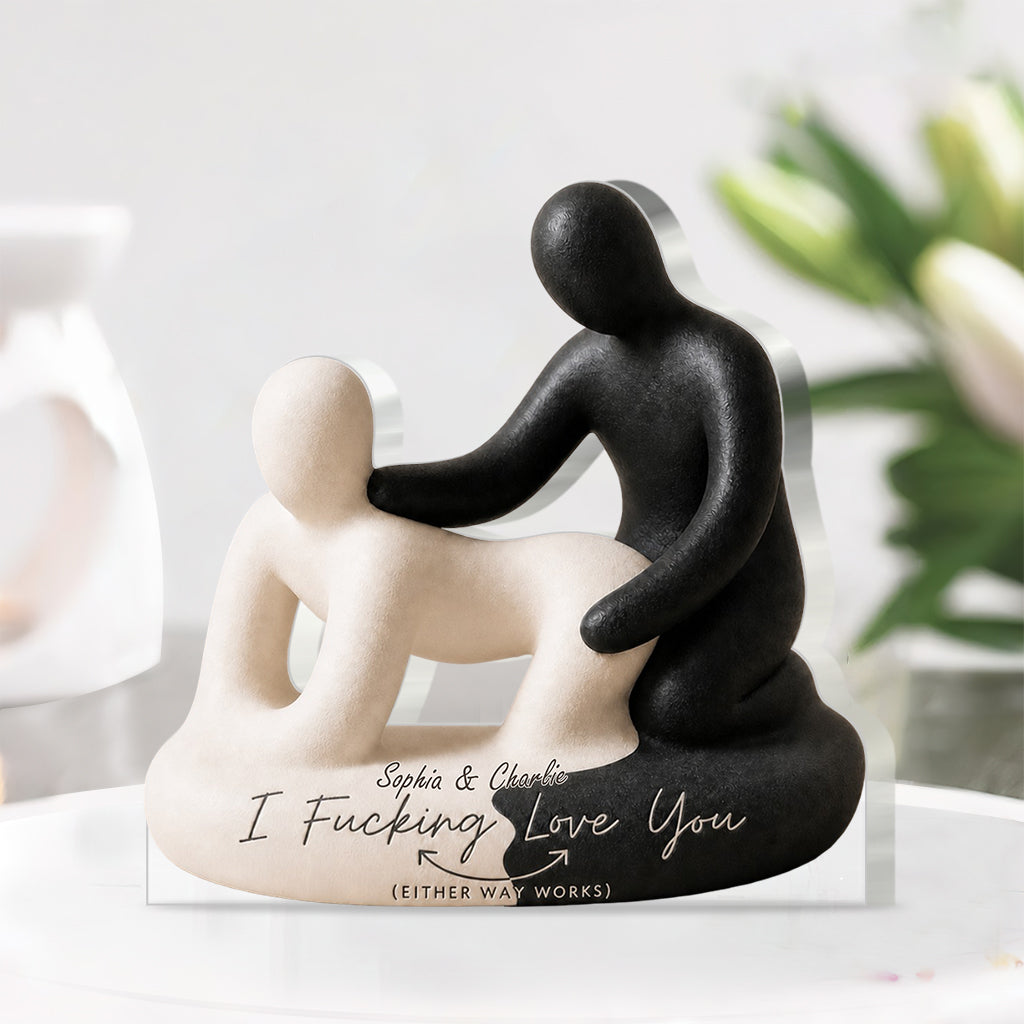 Art Je T'aime - Plaque Acrylique Personnalisée pour Couple Épicé
