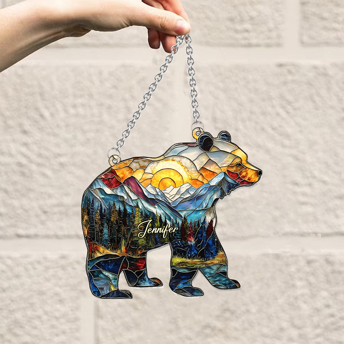 Into The Wild - Personalized Camping Window Hanging Suncatcher Ornament