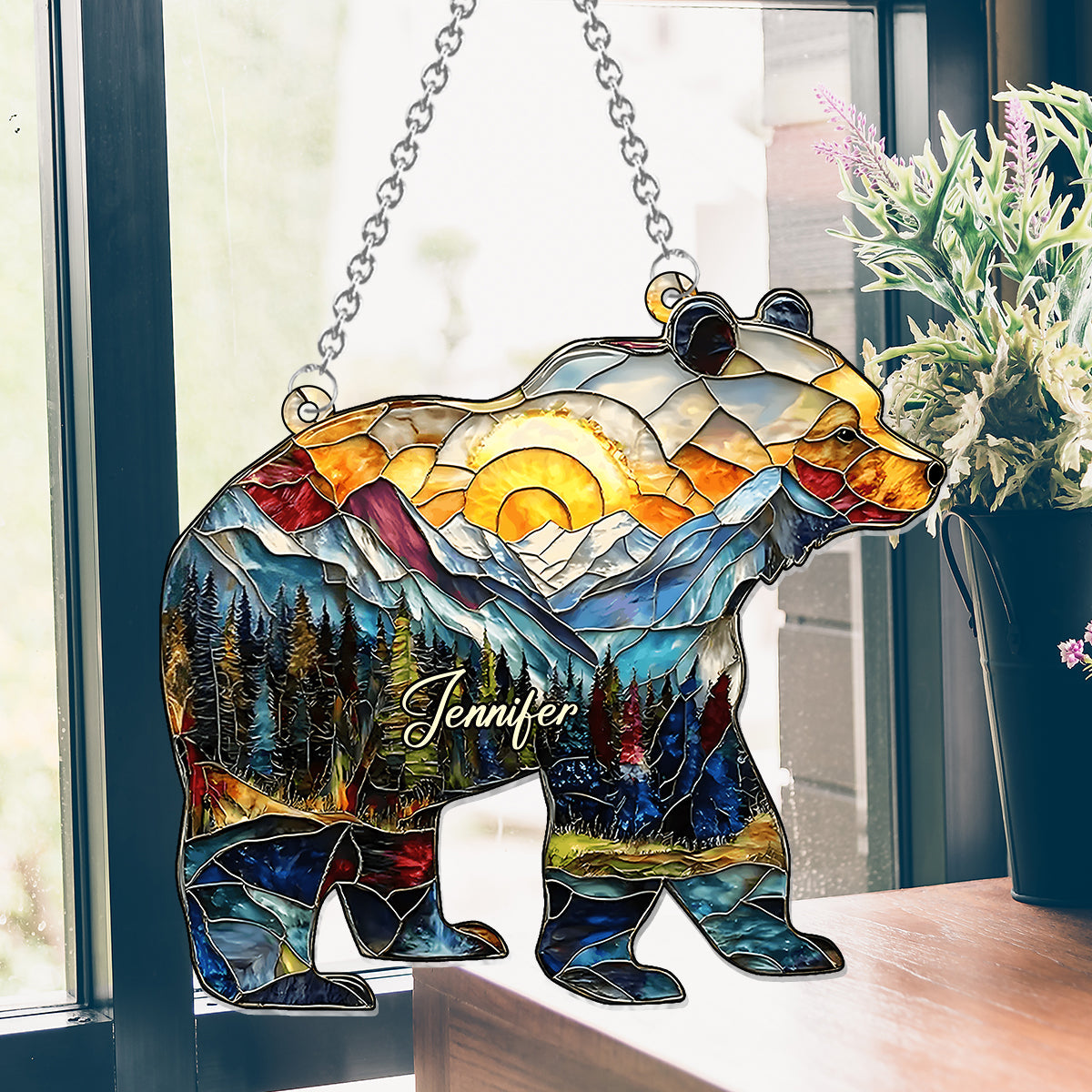 Into The Wild - Personalized Camping Window Hanging Suncatcher Ornament