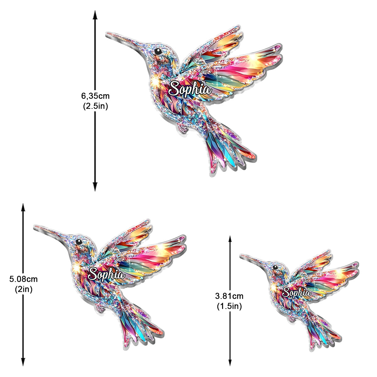 Love Hummingbird - Personalized Hummingbird Transparent Earrings