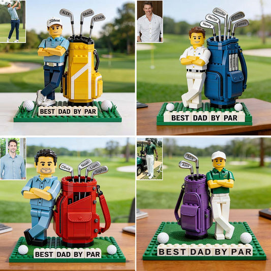 Meilleur Papa - Plaque Acrylique Personnalisée en Forme de Golf