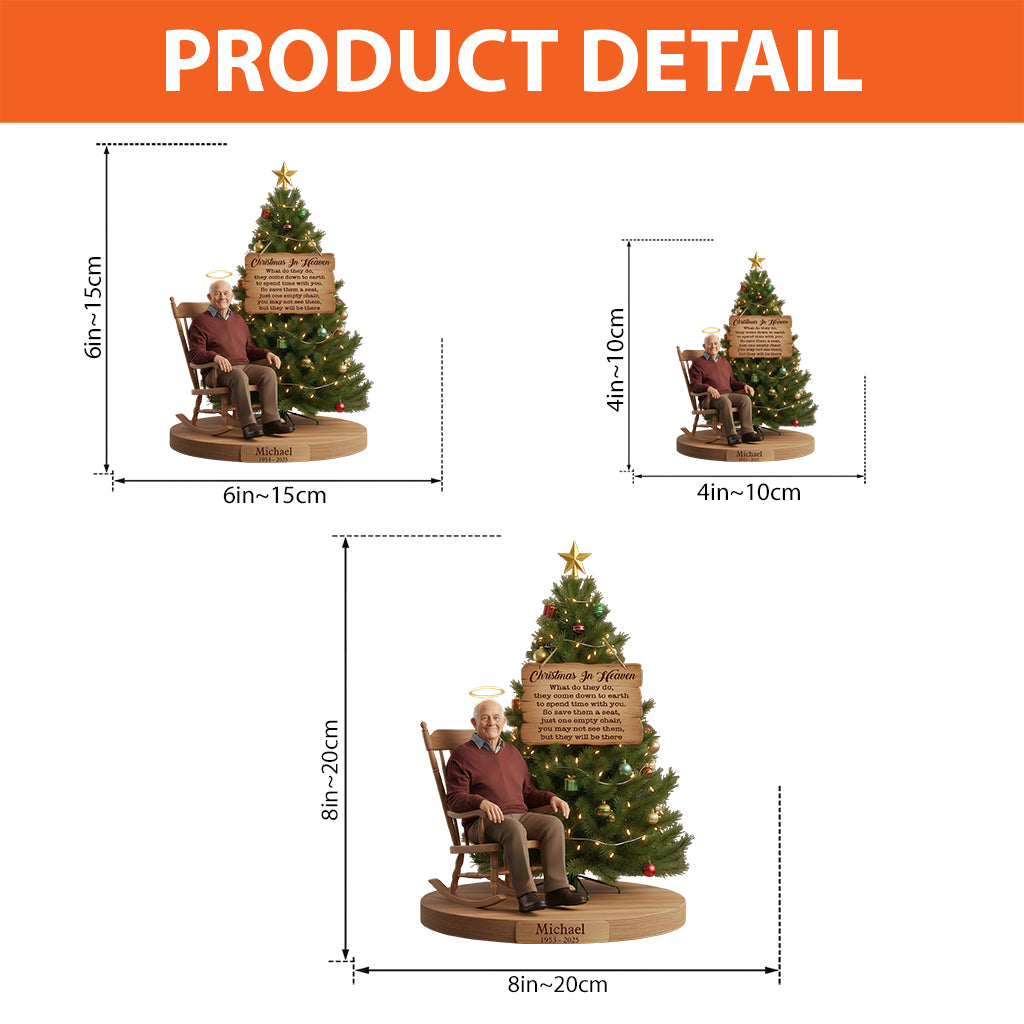 Noël au paradis - Plaque commémorative personnalisée en acrylique de forme personnalisée