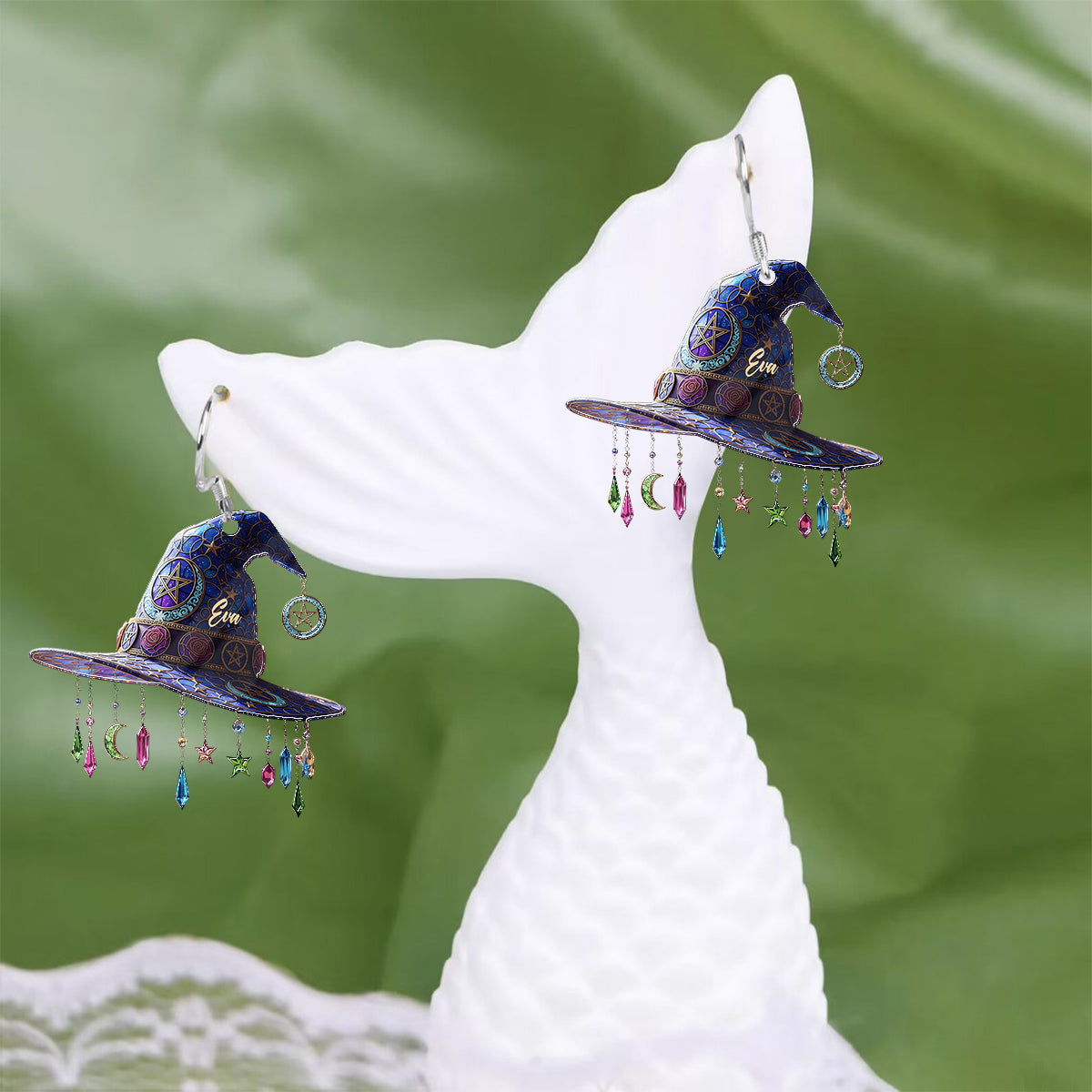 Chapeau magique - Boucles d'oreilles de sorcière personnalisées