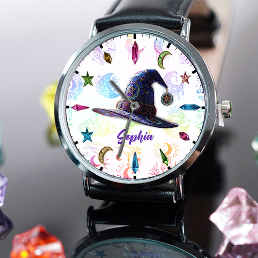 Montre-bracelet personnalisée pour femme sorcière - Sorcière magique 