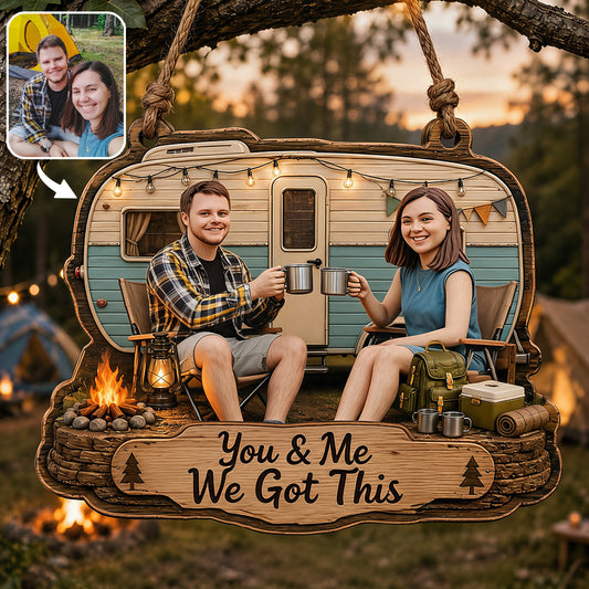 Idée de cadeau pour les amateurs de camping, partenaire de camping - Panneau en bois personnalisé