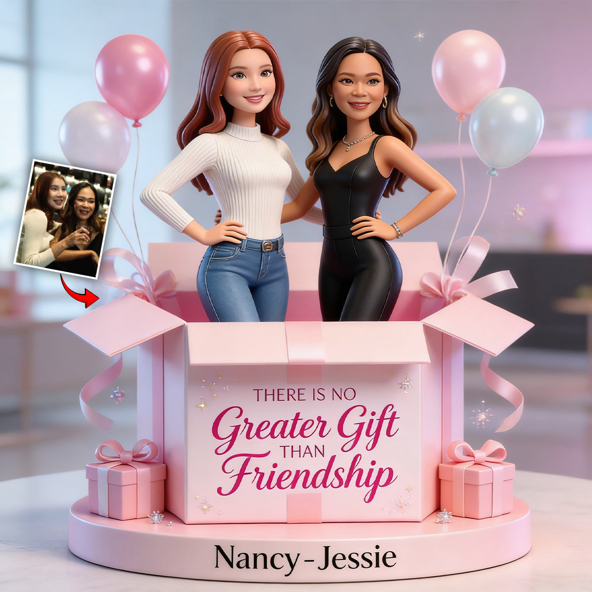 There is No Greater Gift Than Friendship - Personalized Bestie Custom Shaped Acrylic Plaque