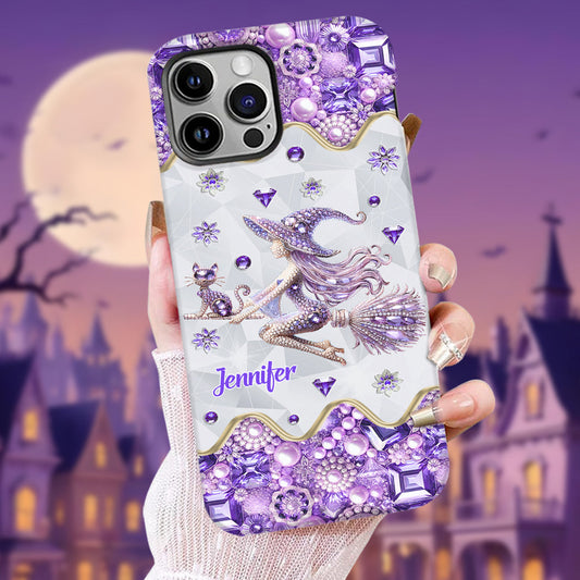 Coque de téléphone personnalisée Sorcière et balai - Impression intégrale Sorcière