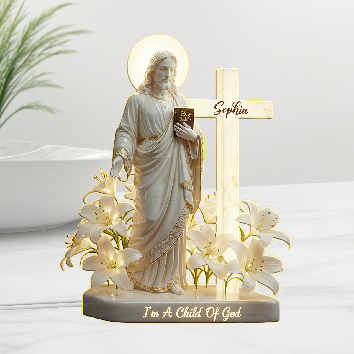 Je suis un enfant de Dieu - Veilleuse LED chrétienne personnalisée en acrylique