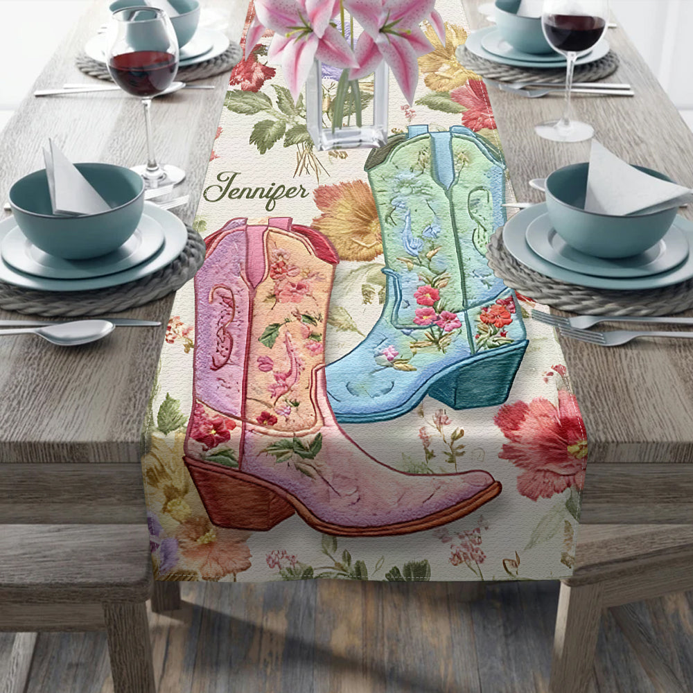Esprit Cowgirl - Chemin de table personnalisé Cowgirl Spirit