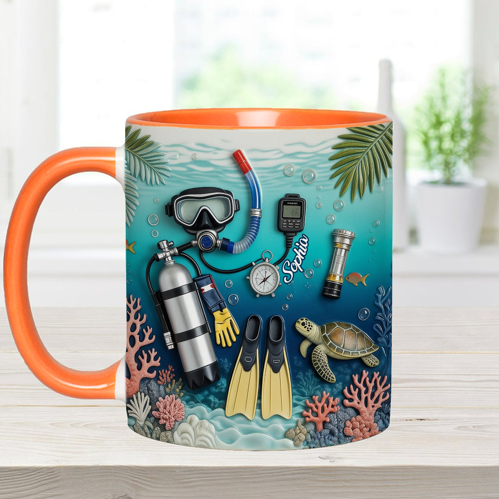 Amateurs de plongée sous-marine - Mug et sous-verre personnalisés sur le thème de la plongée