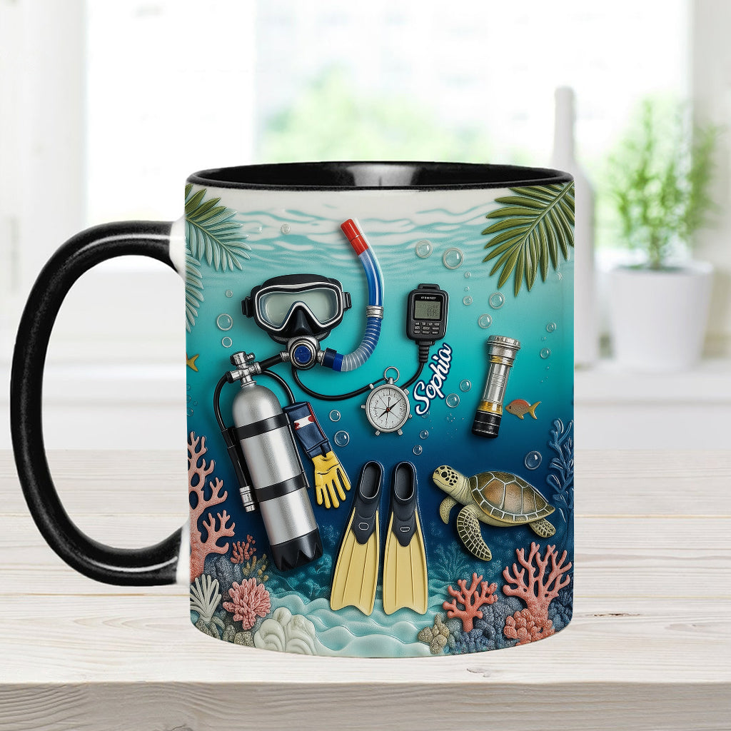 Amateurs de plongée sous-marine - Mug et sous-verre personnalisés sur le thème de la plongée