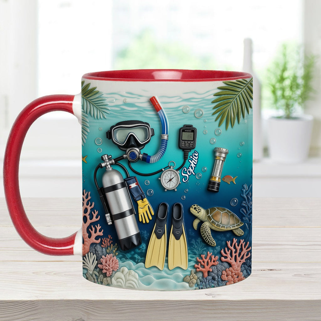 Amateurs de plongée sous-marine - Mug et sous-verre personnalisés sur le thème de la plongée