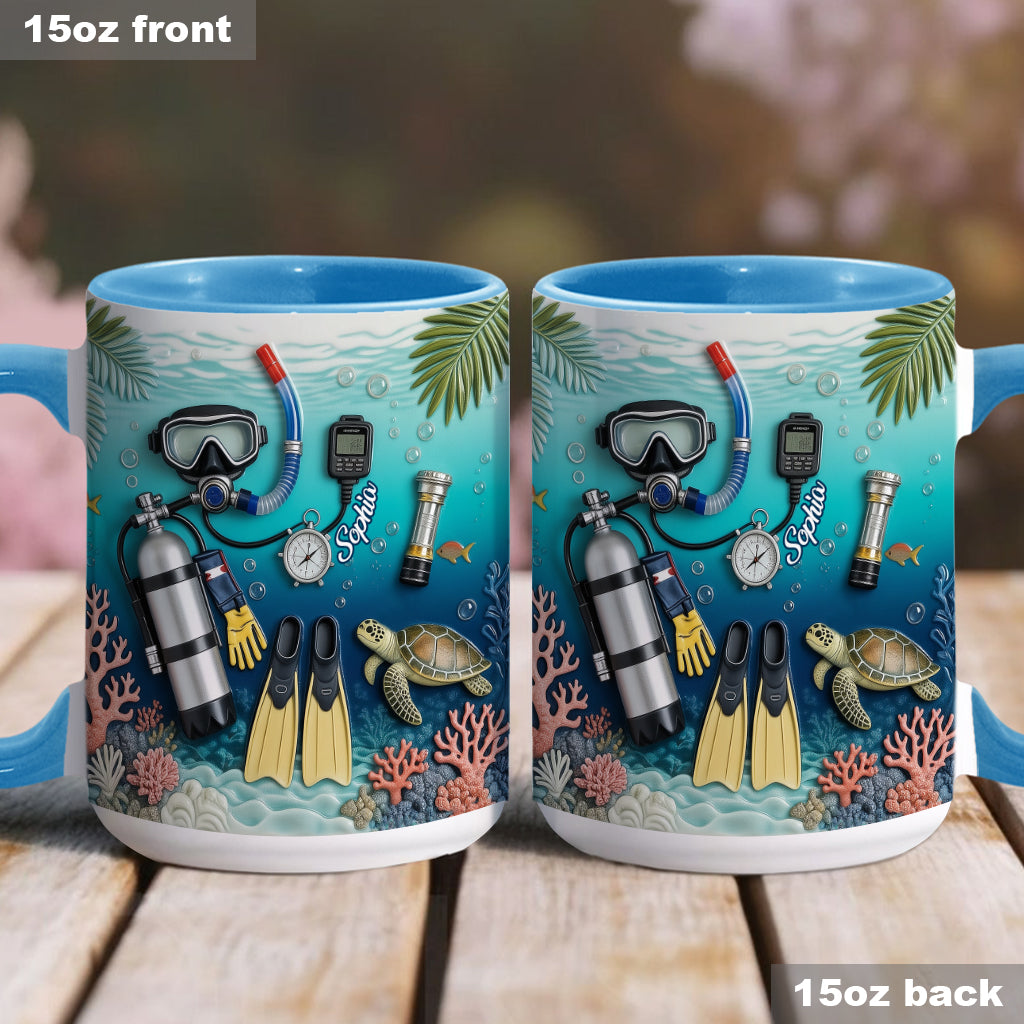 Amateurs de plongée sous-marine - Mug et sous-verre personnalisés sur le thème de la plongée