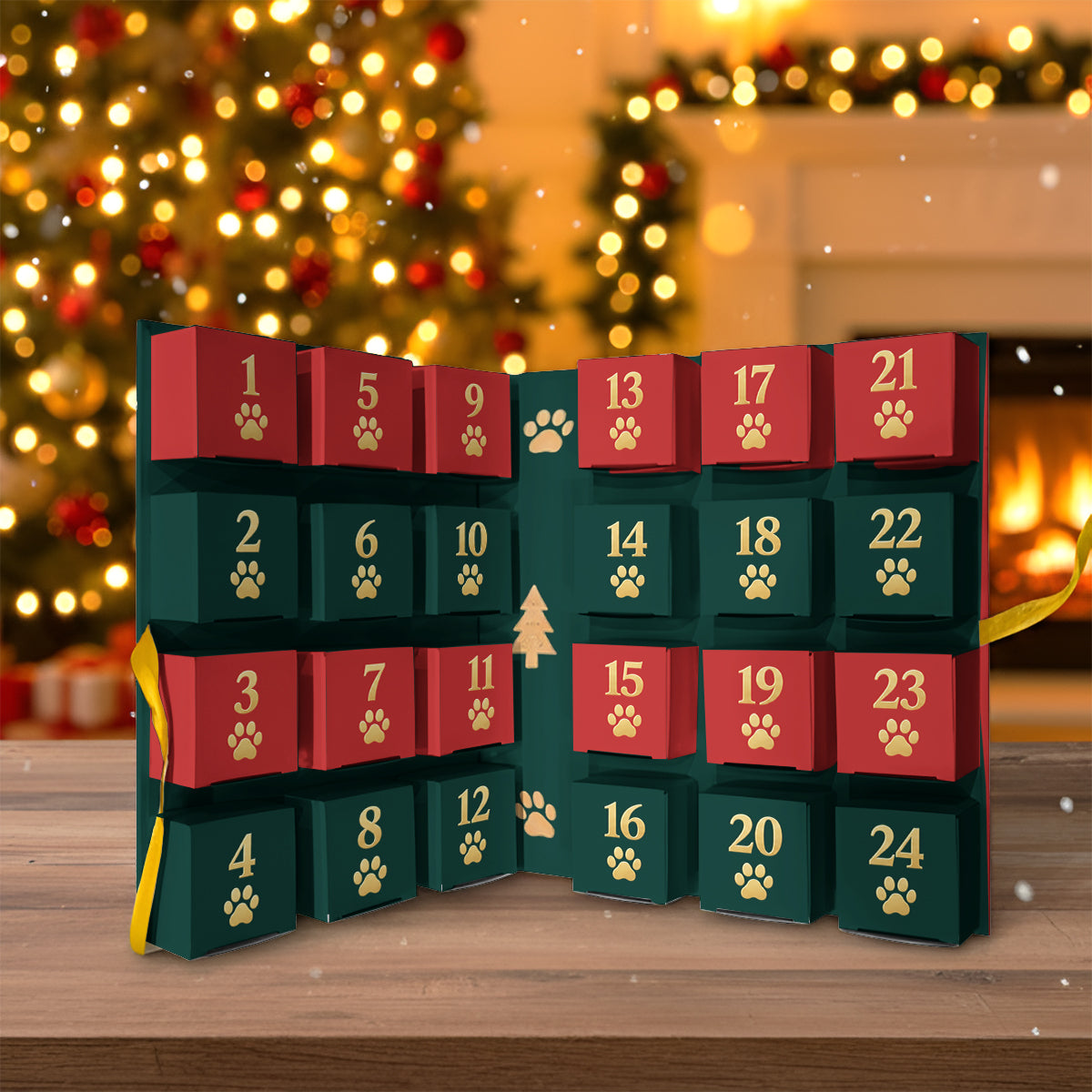 Merry Woofmas 24-Day Gift Box - Personalized Dog Advent Calendar Necklace Set