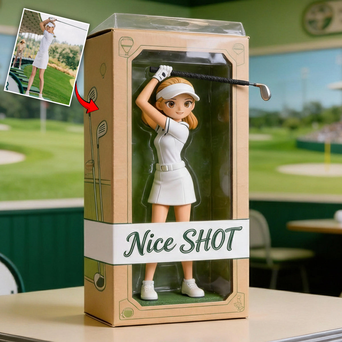 Passionné de golf ? Plaque acrylique personnalisée en forme de golf