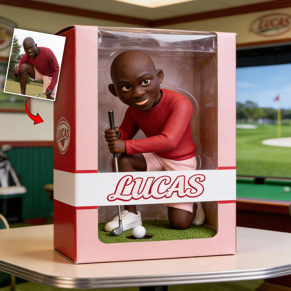 Passionné de golf ? Plaque acrylique personnalisée en forme de golf