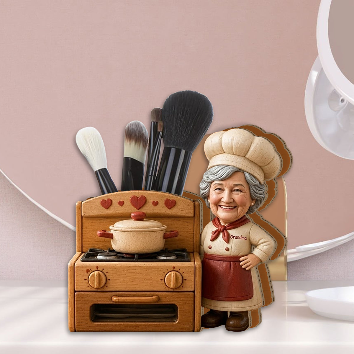 Cooking Lovers Gift Idea - Personalized Cooking Wooden Desk Organizer