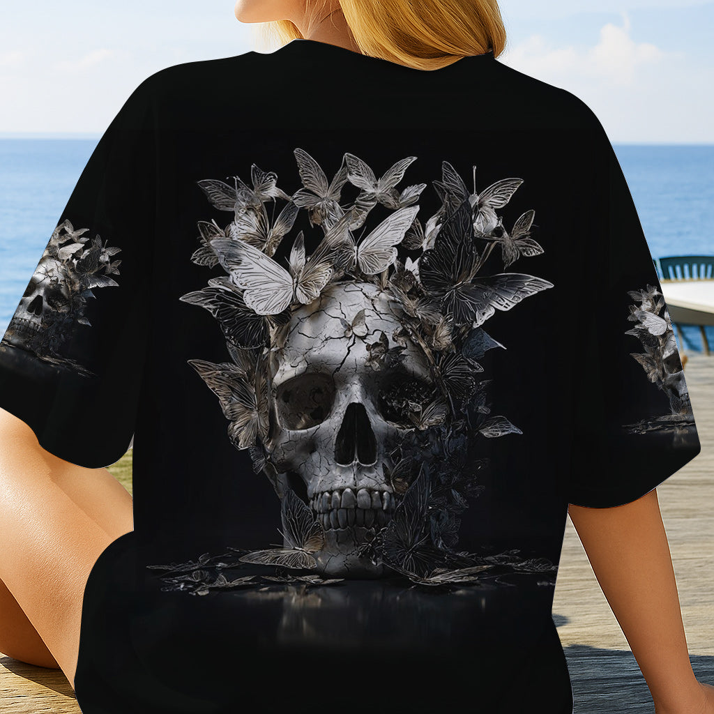 T-shirt personnalisé à motif crâne cool - T-shirt à motif crâne intégral