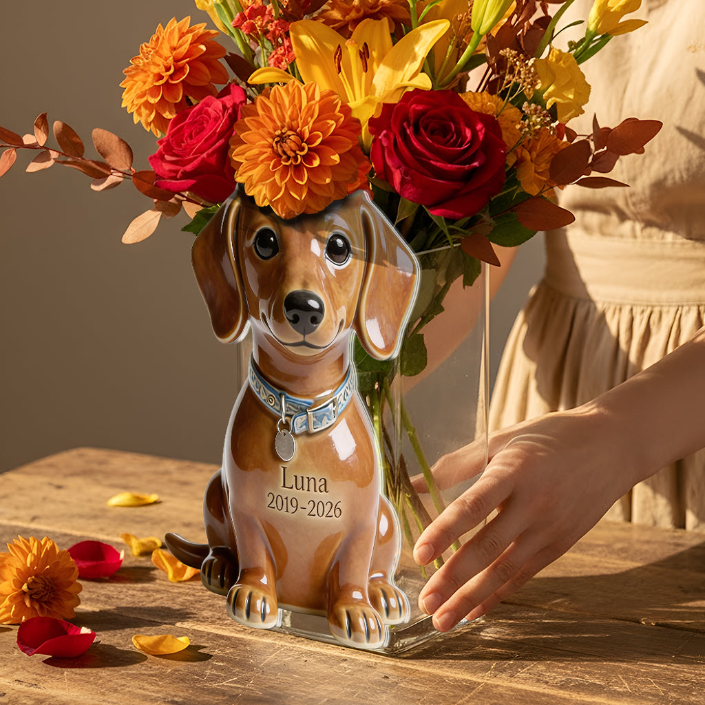 Pet Memorial Planter - Personalized Dog Acrylic Pot