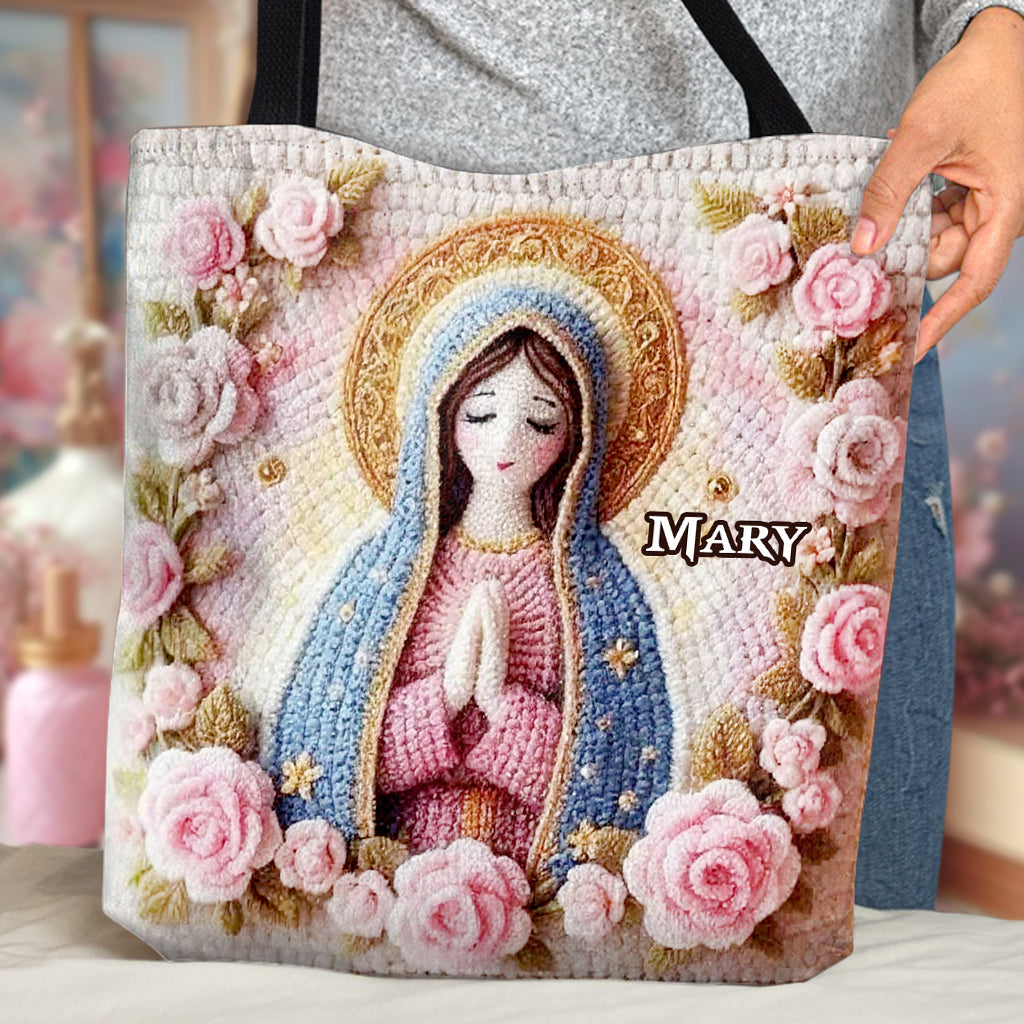 Sac fourre-tout chrétien personnalisé Sainte Vierge -