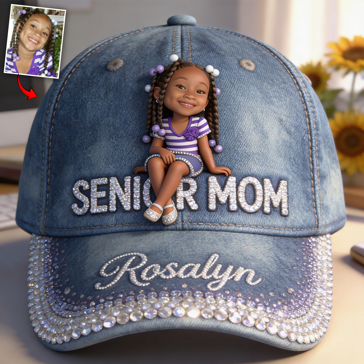Maman Senior - Casquette Classique de Graduation Personnalisée