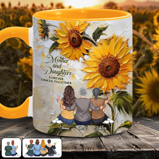 Mère et filles, unies pour toujours - Mug personnalisé pour maman