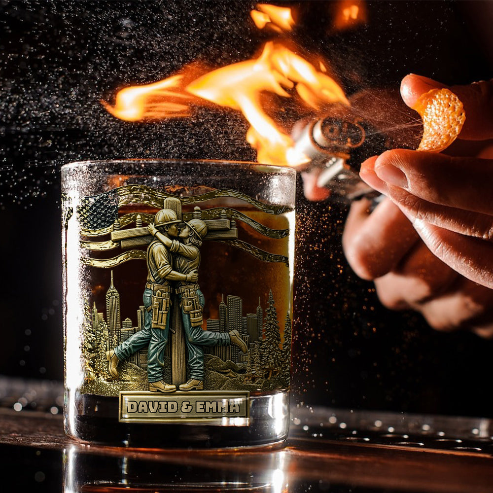 Lineman & Linewoman Legacy Glass - Personalized Lineman Whiskey Glass