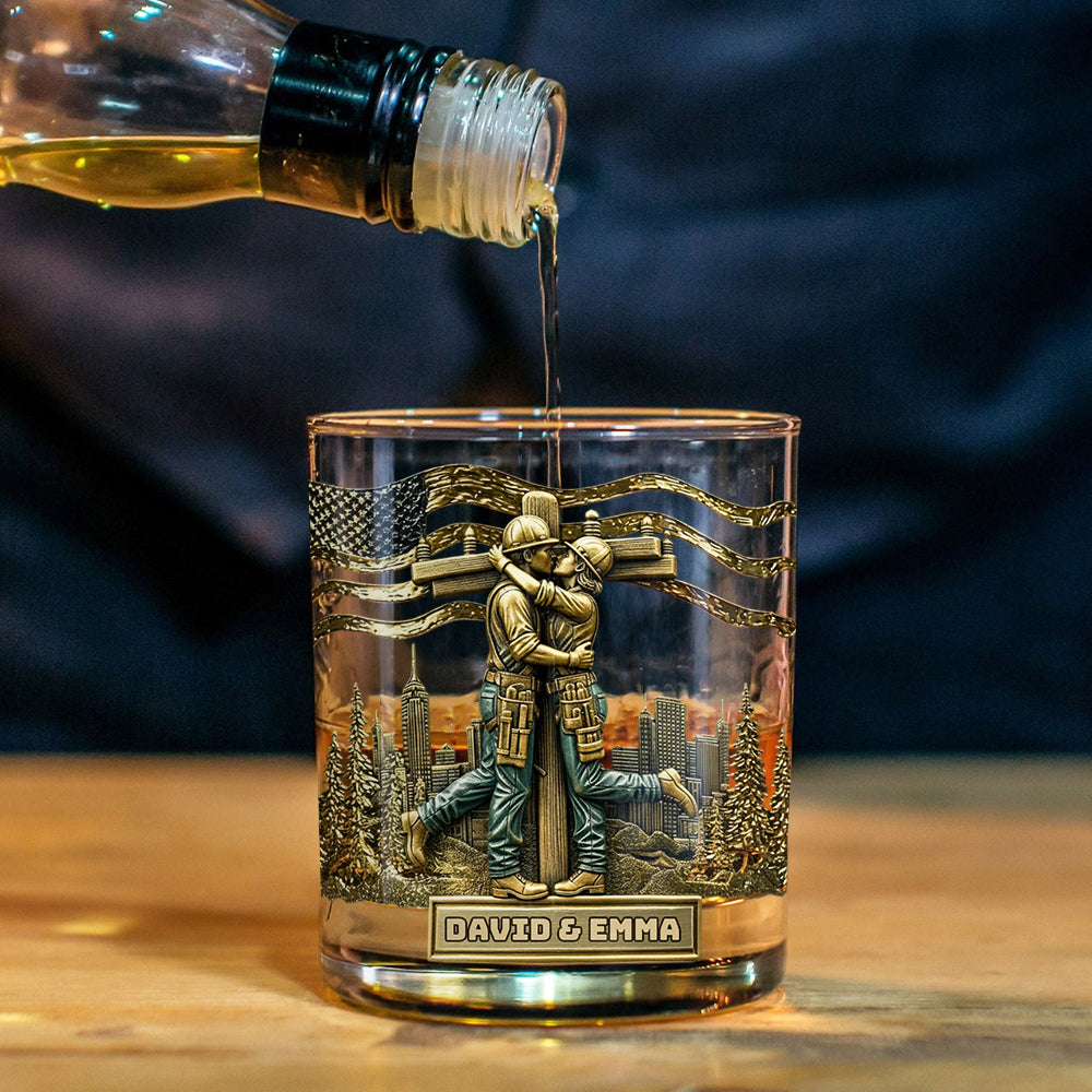 Lineman & Linewoman Legacy Glass - Personalized Lineman Whiskey Glass
