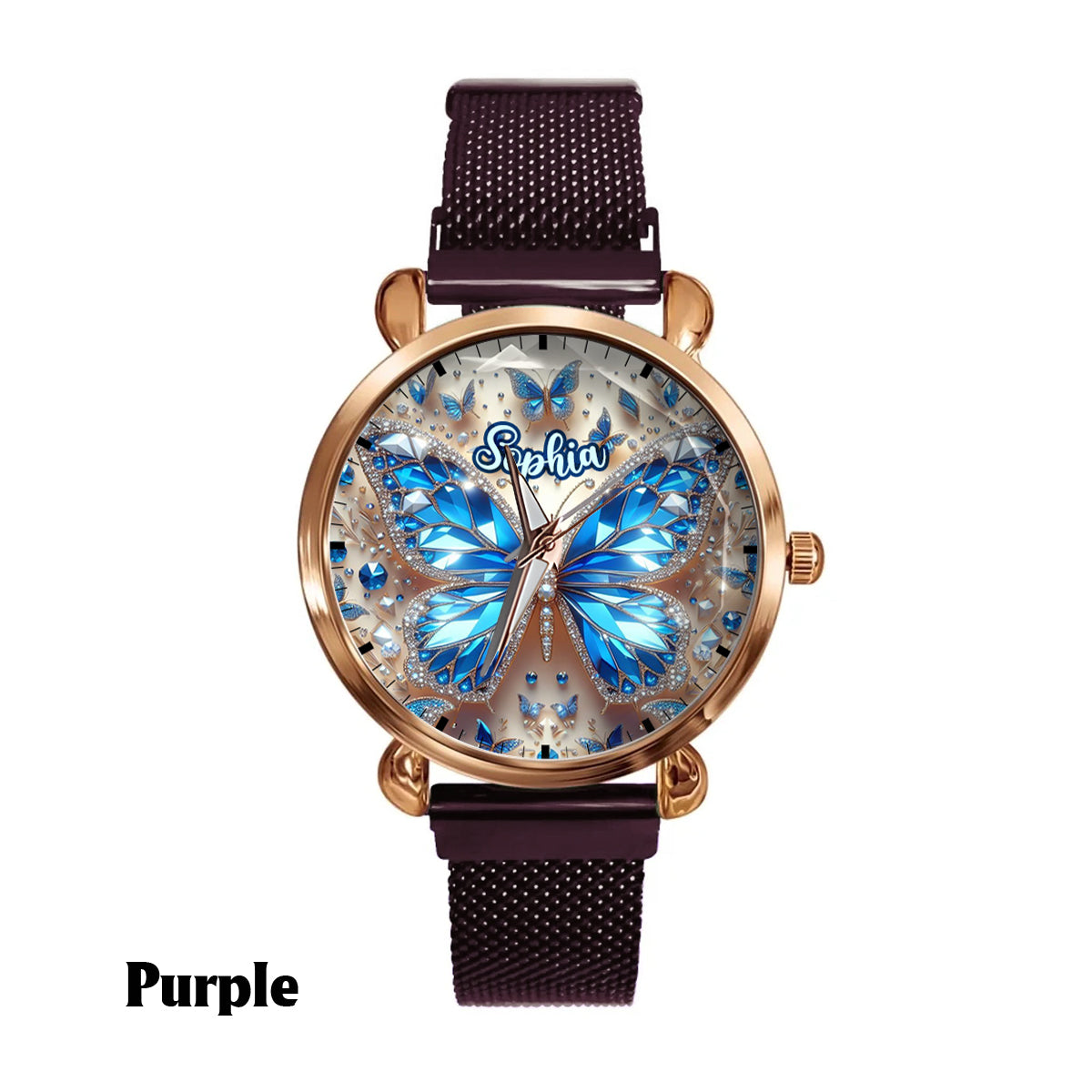 Magnifiques papillons - Montre-bracelet personnalisée pour femme avec papillons 