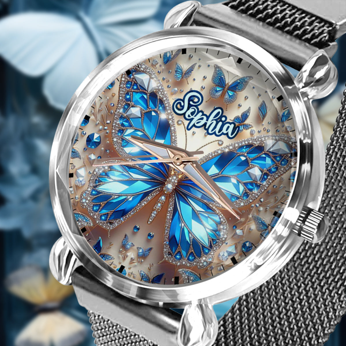 Magnifiques papillons - Montre-bracelet personnalisée pour femme avec papillons 