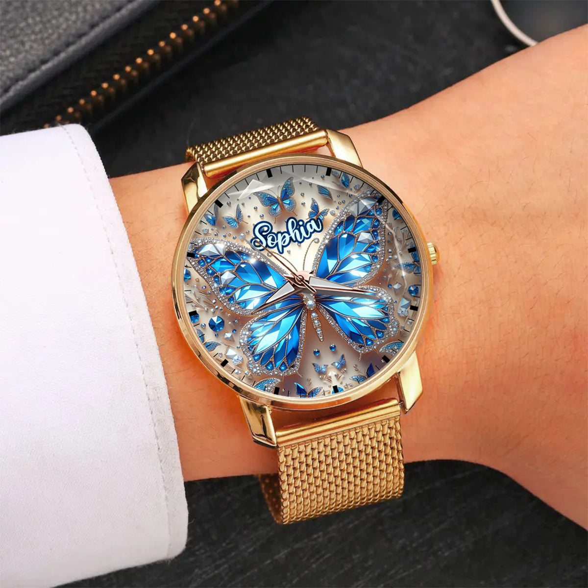 Magnifiques papillons - Montre-bracelet personnalisée pour femme avec papillons 